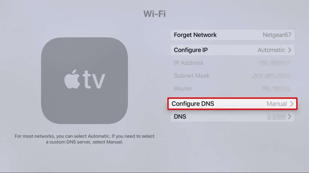Apple TV DNS - étape 3